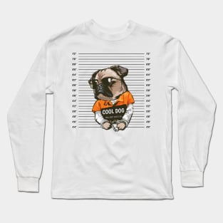 Cool Dog Mugshot Long Sleeve T-Shirt